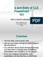 The Nuts and Bolts of CLE Power Point 101