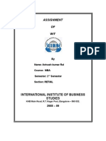 Assignment OF WIT: International Institute of Business Studies