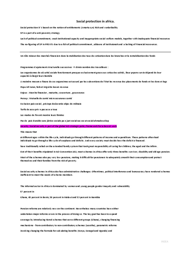 Social Protection Challenges in Africa | PDF | Welfare | Social Protection