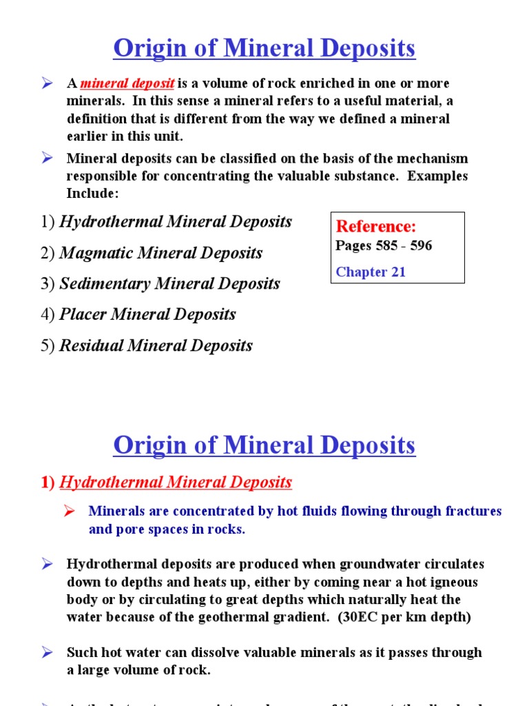 Formation of Mineral Deposits Explained | PDF | Minerals | Magma