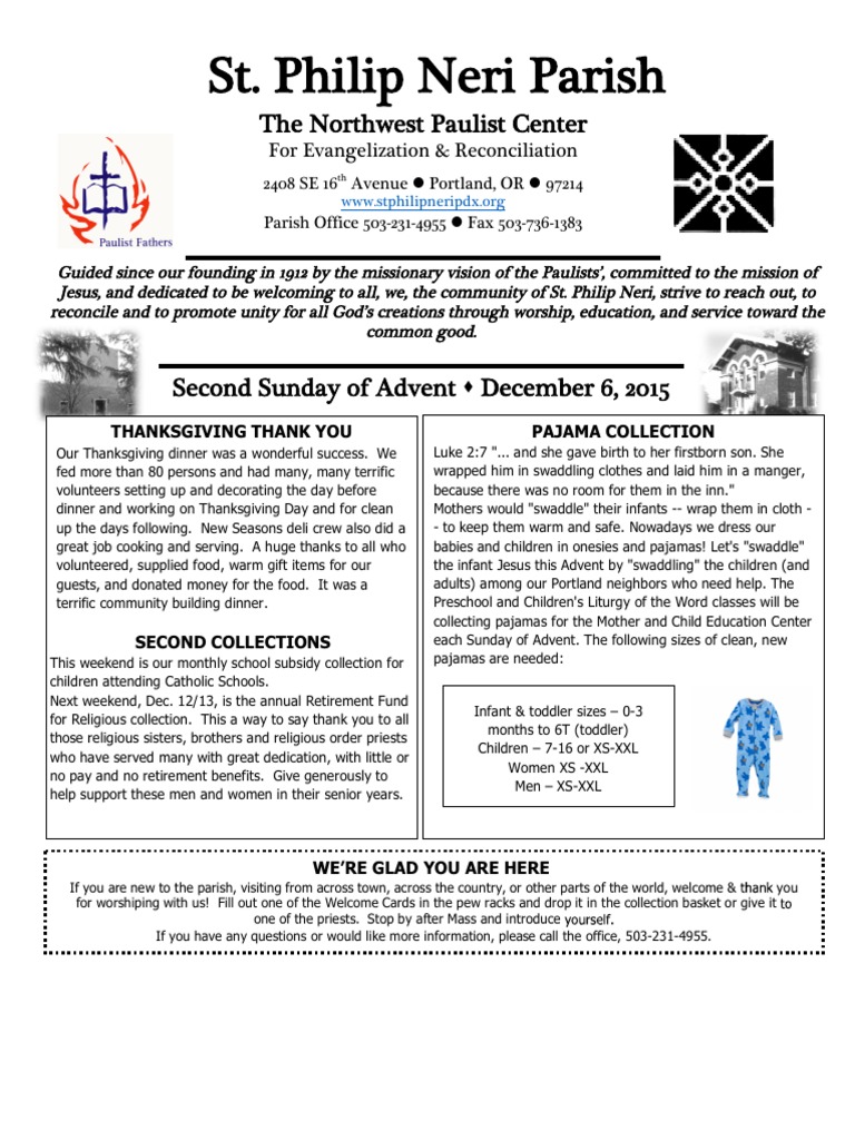 St. Philip Neri Parish The Northwest Paulist Center PDF Mass
