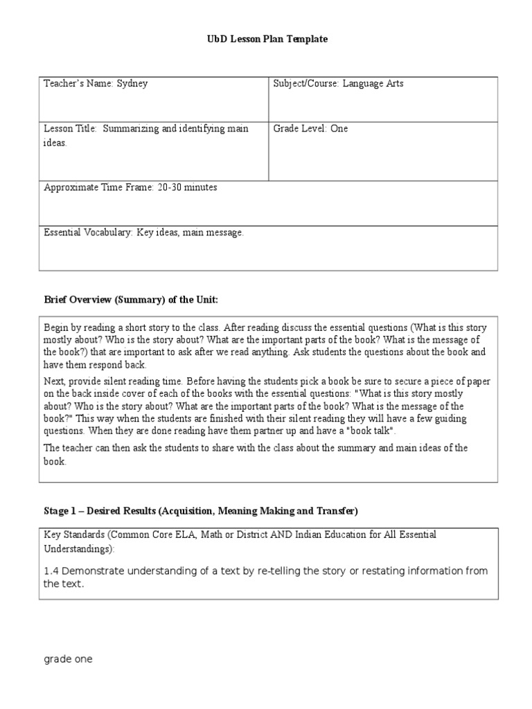 Educ350 Language Arts Website Lesson Plan 2 | PDF | Reading ...