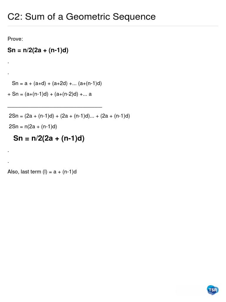 Geometric Sequence Sum Formula Explained | PDF