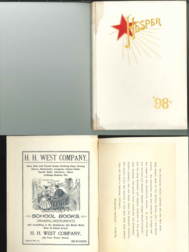 1898 West Division High School Yearbook PDF 