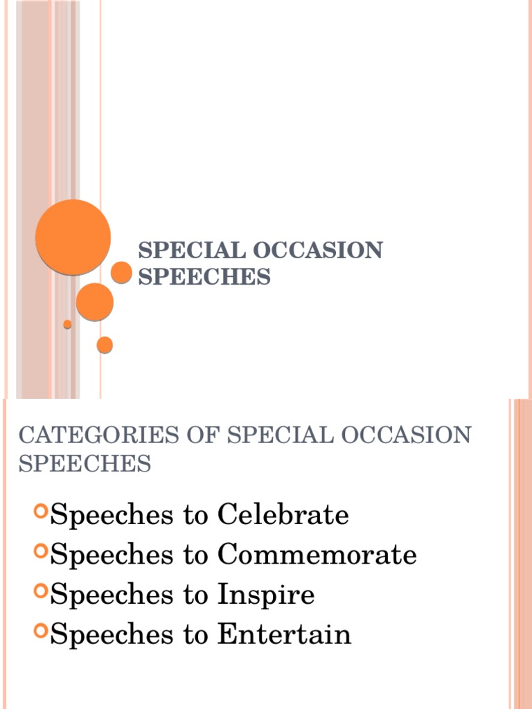 Types of Special Occasion Speeches | PDF