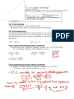 Part 1: Open Response: What Is Special About Subtracting Rational Expressions?