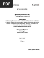 Muwin Estate Wines LTD - Speaking Notes