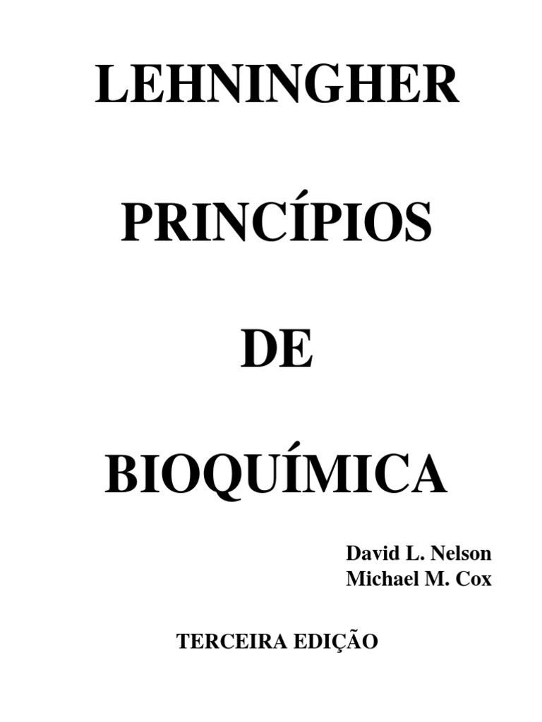 Livro Princípios de Bioquímica Lehninger PDF