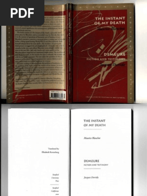 Blanchot Maurice The Instant Of My Death Stanford Up 00 Pdf Testimony Witness