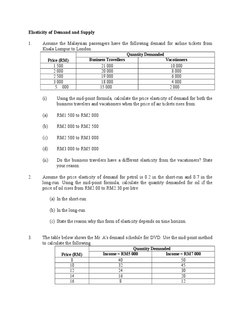 Demand and Supply Elasticity Analysis | PDF