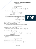 Business Statistics Confidence Intervals