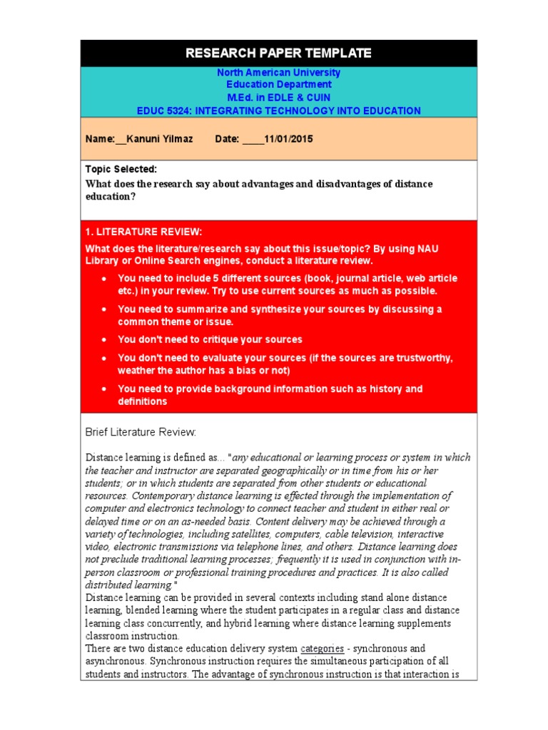 Research Paper Template Week 10 Kanuni Research Assignment 5 | PDF ...