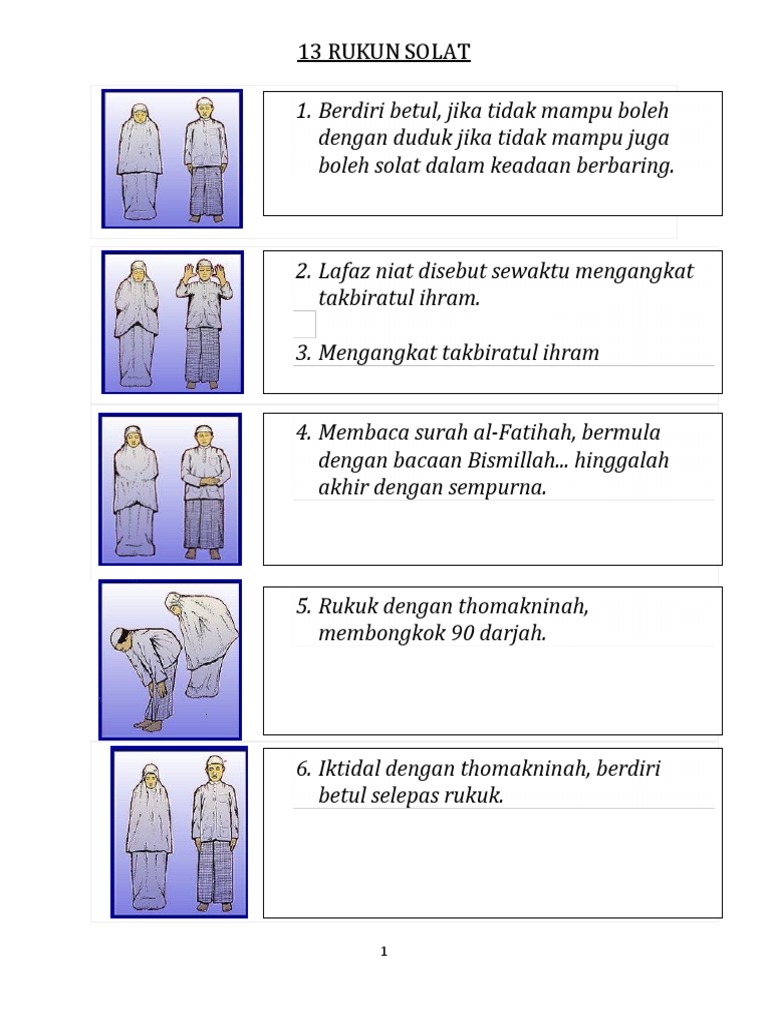 13 Rukun Solat | PDF | Pengembangan Diri