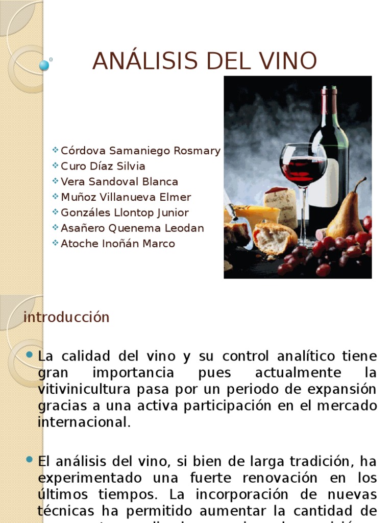 Analisis Del Vino Pdf Vino Acido