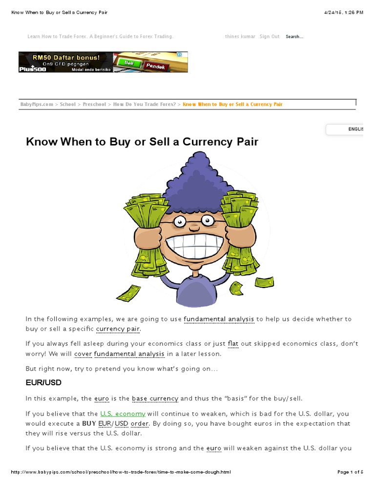Know When To Buy Or Sell A Currency Pair Eur Usd - 