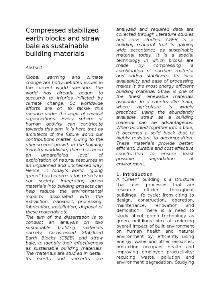 Sustainable Building Materials | PDF | Green Building | Building Materials