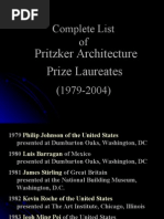 Complete List of Pritzker Architecture Prize