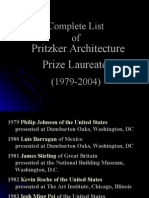 Complete List of Pritzker Architecture Prize