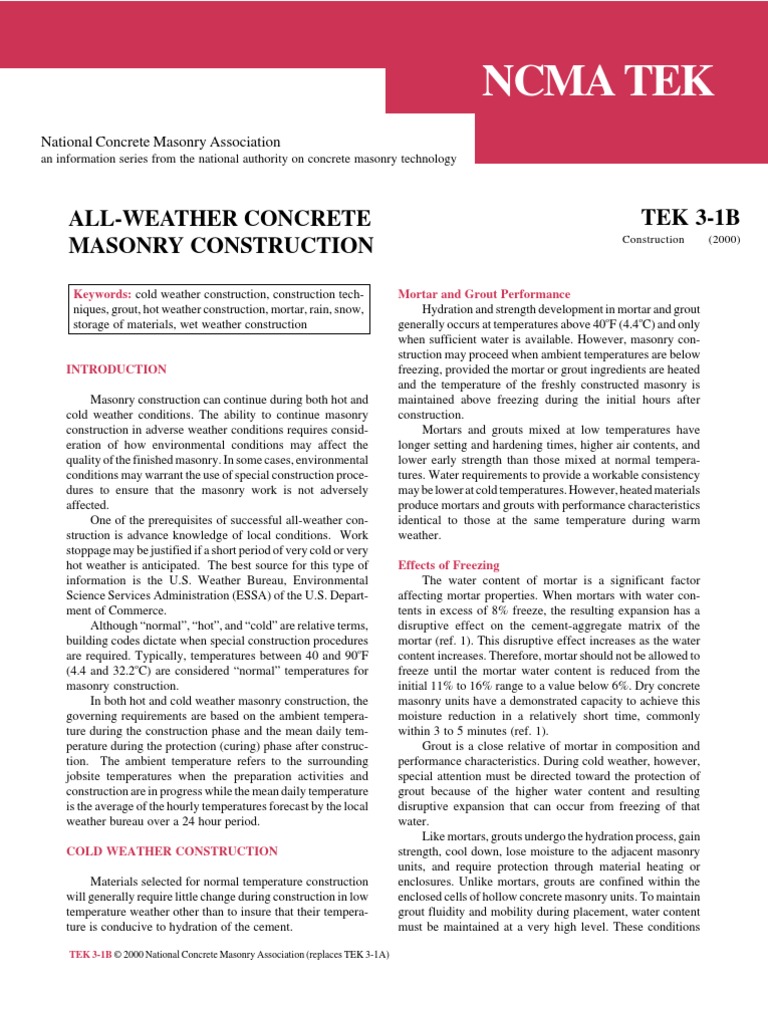 Masonry Technical Notes For Design and Construction | PDF | Masonry ...