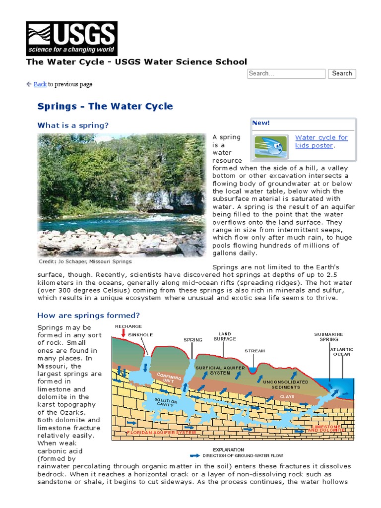Origin of Springs PDF | PDF | Aquifer | Groundwater