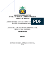 Anteproyecto Actividad Defectuosa en El Derecho Penal