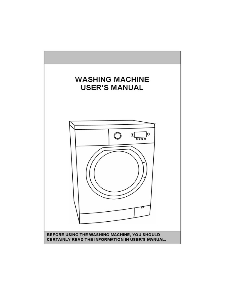 Washing Machine User Manual | PDF | Laundry | Tap (Valve)