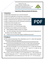 Ensors S Easurements & M Temperature) : 2 Sheet (: Questions