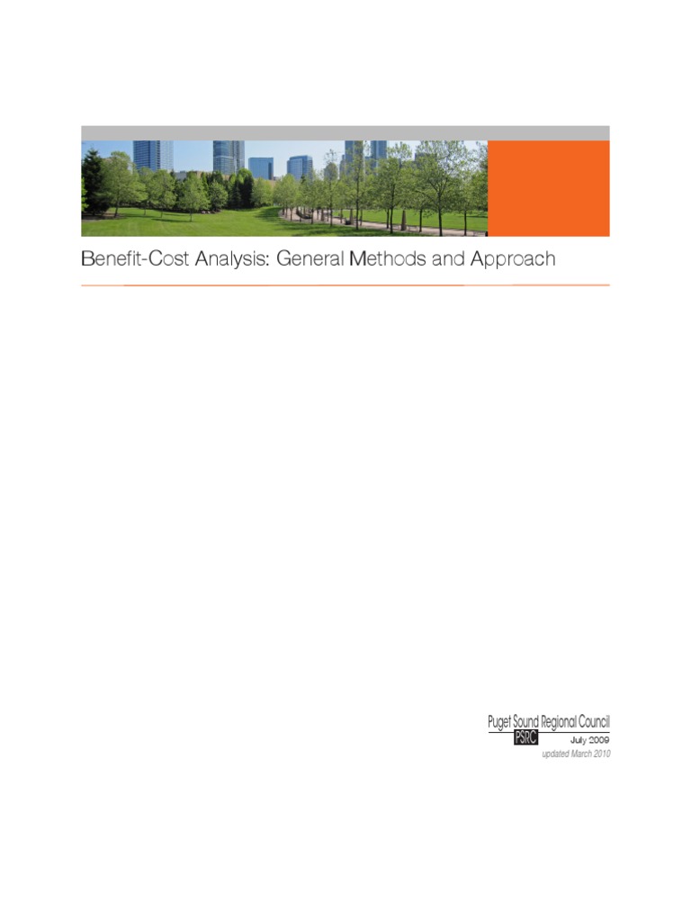 BCA Methods Report Mar2010update | PDF | Cost–Benefit Analysis ...