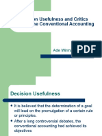 Decision Usefulness and Critics Towards The Conventional Accounting