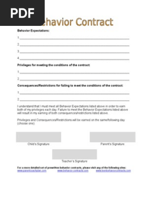 behavior contract