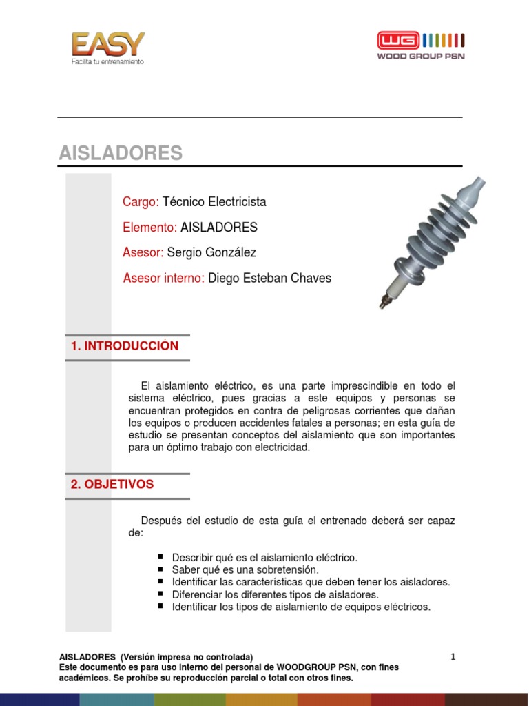 AISLADORES | PDF | Aislador (Electricidad) | Resistencia Eléctrica y ...