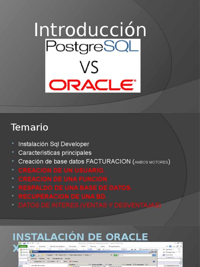 Trabajo Base Datos Posgres y SQL Oracle PDF Postgre Sql Oracle