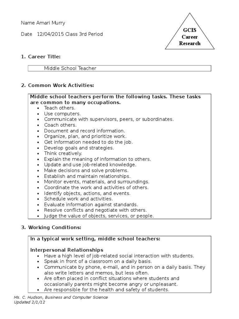 Pdf career exploration worksheets printable image