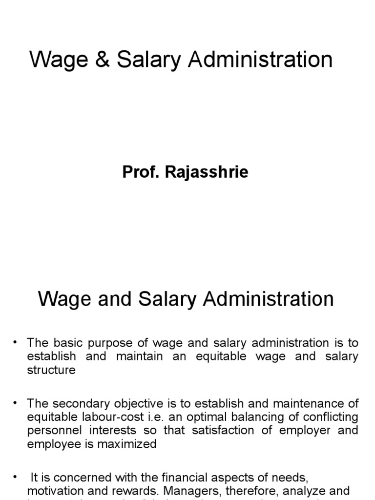 Wage Salary Administration