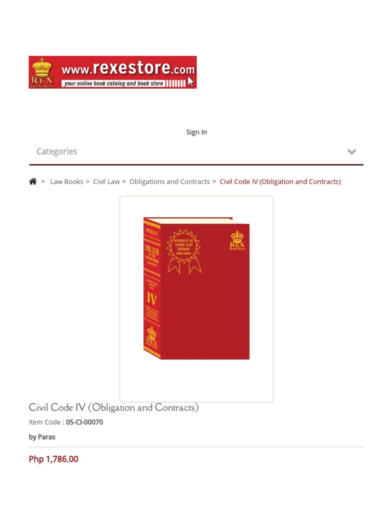 Civil Code IV: Obligations & Contracts | PDF