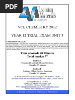 VCE Chemistry 2012 Lisachem Unit 3 Practice Exam