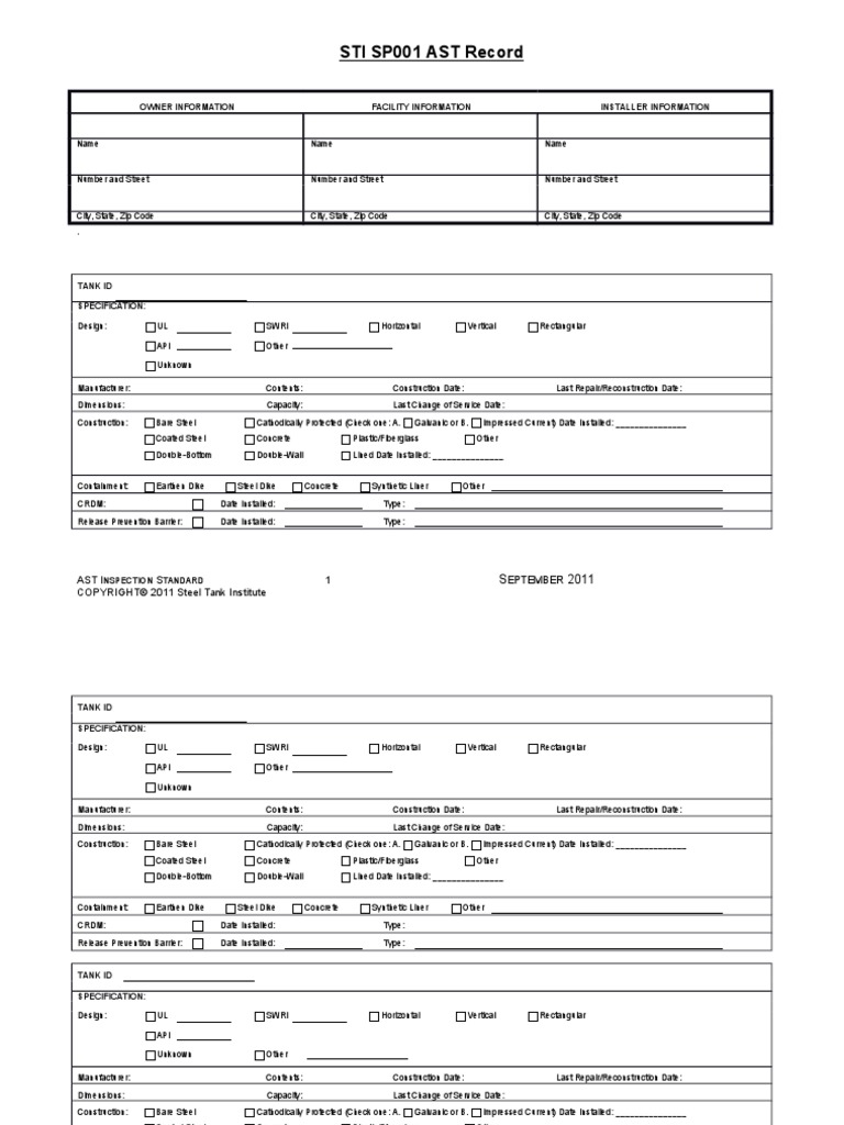 AST Checklists | PDF | Valve | Leak