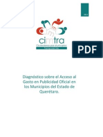 Diagnóstico CIMTRA Fundar Gasto en Publicidad Municipios de Queretaro