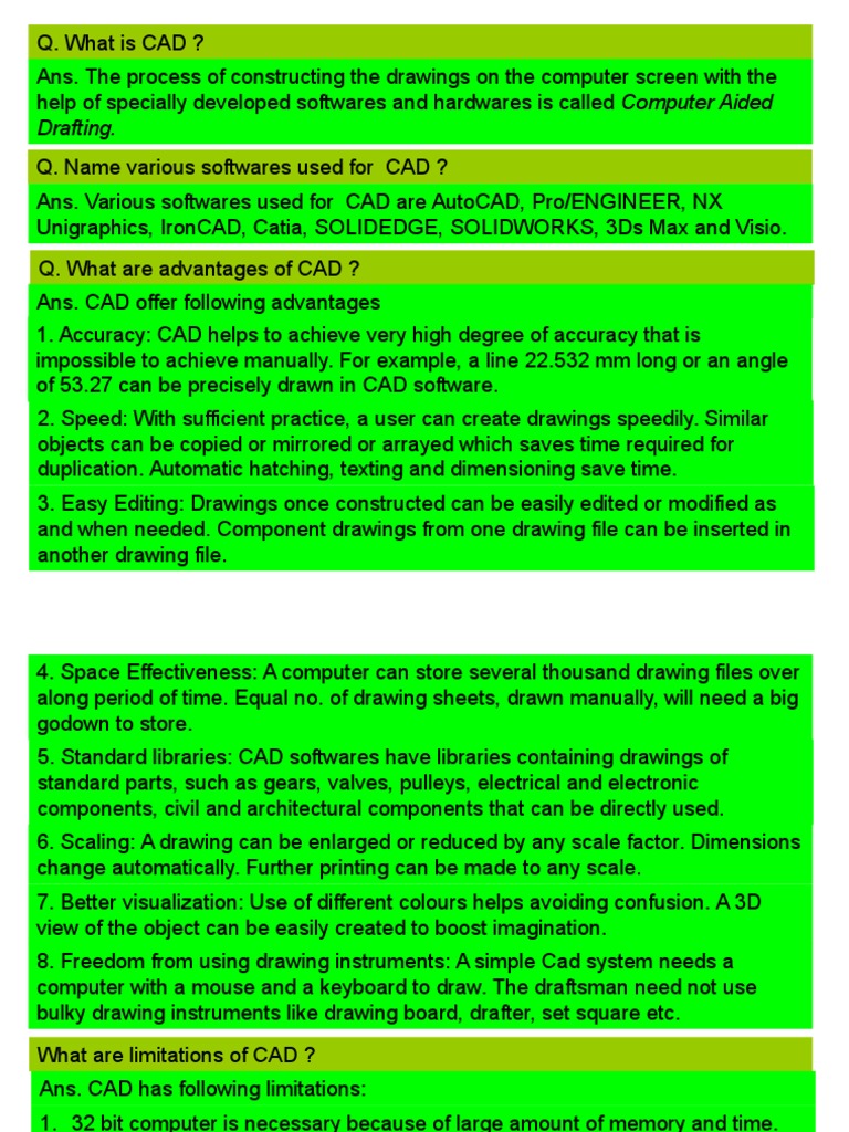 Introduction to CAD Software and Commands | PDF