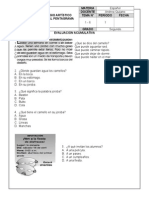 Evaluacion Español 4to 