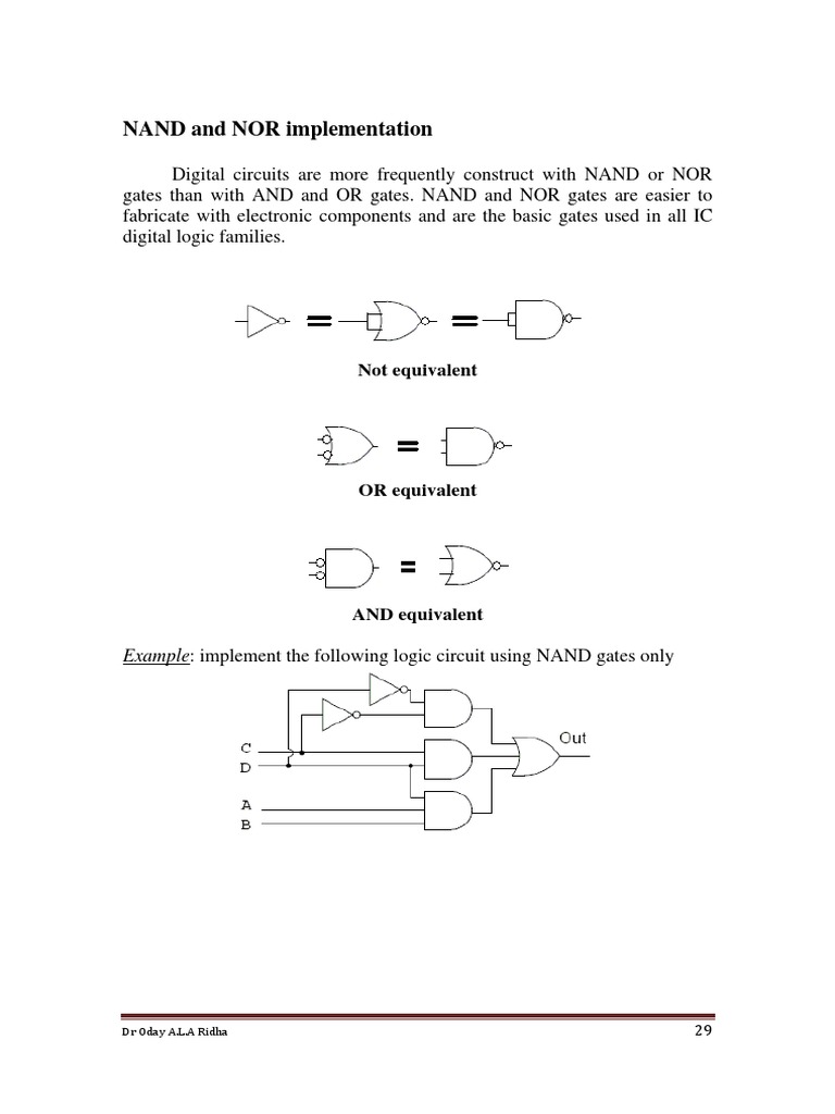 NAND and NOR Gate Implementations | PDF | Read Only Memory | Electronic ...
