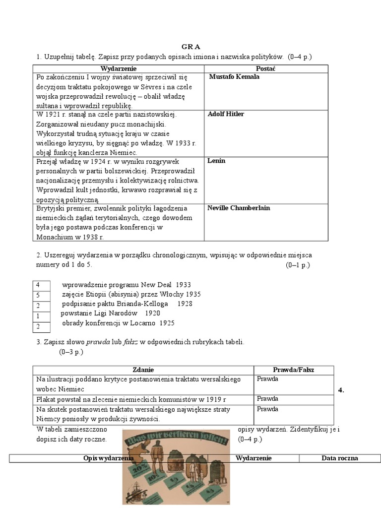 Historia Klasa 7 Dział 6 sprawdzian historia dział 1