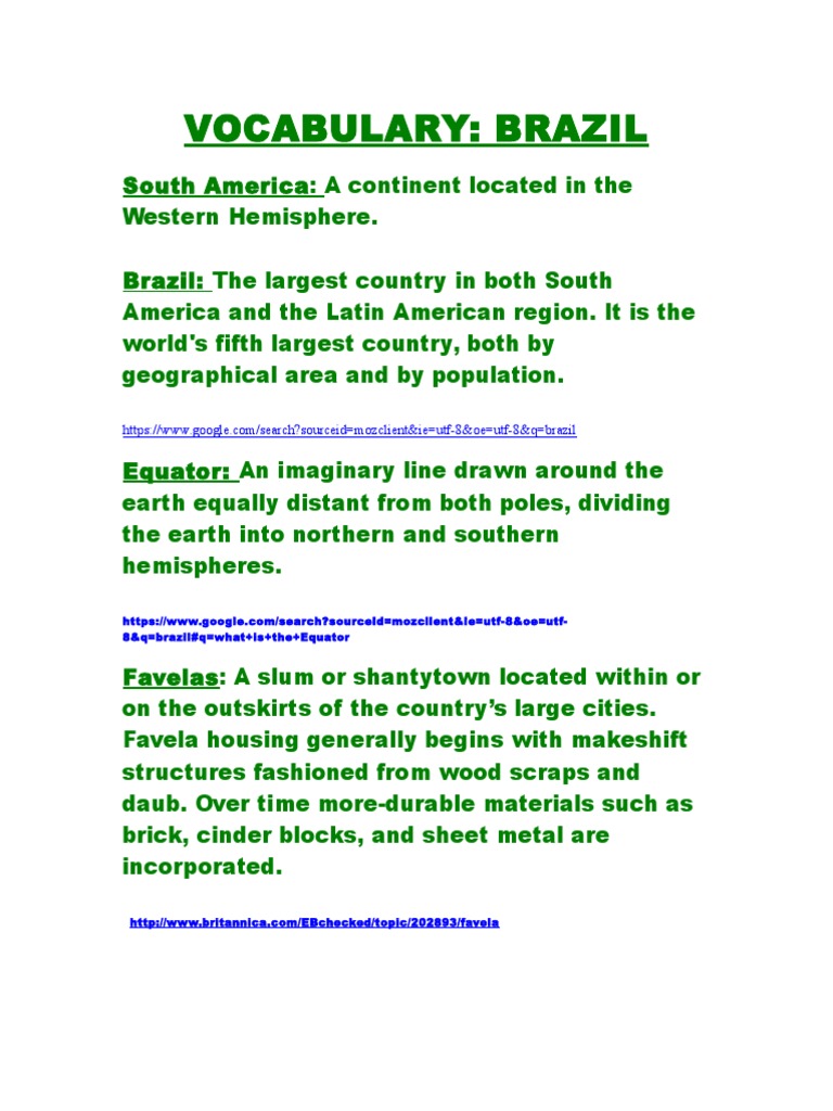 Brazilvocabulary | PDF