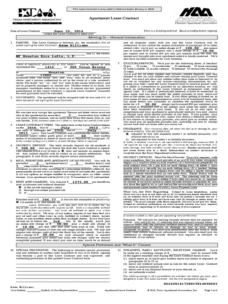 Rice Lofts Lease | PDF | Lease | Eviction