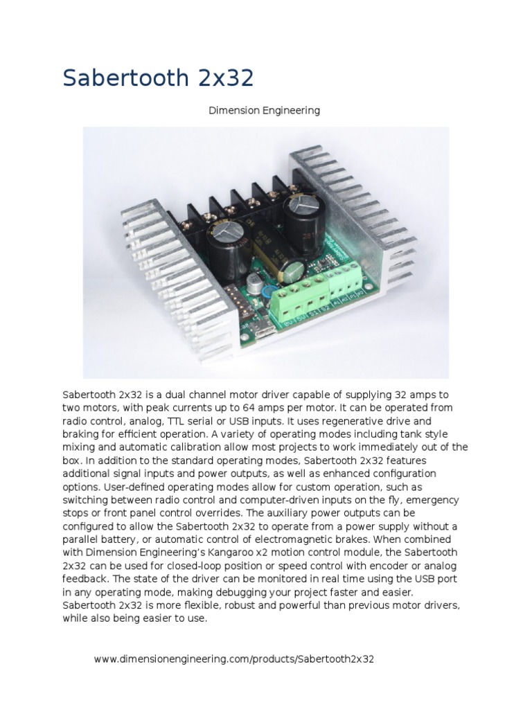 Sabertooth 2 X 32 | PDF | Usb | Computer Program