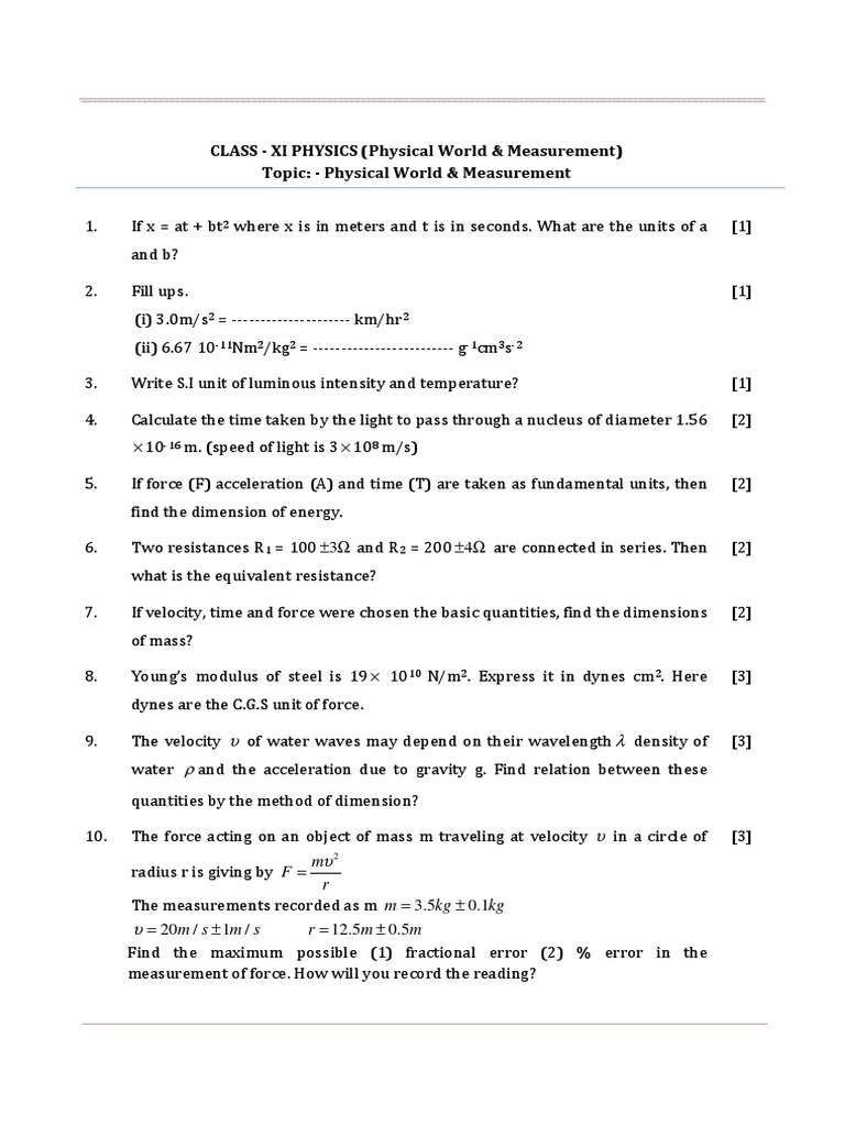 Class Xi Practise Questions Rotation Around A Fixed Axis Collision
