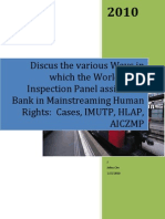 The World Bank Inspection and Human Rights Meanstreaming