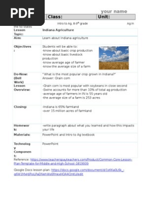lesson plan for ag in in-edci 270