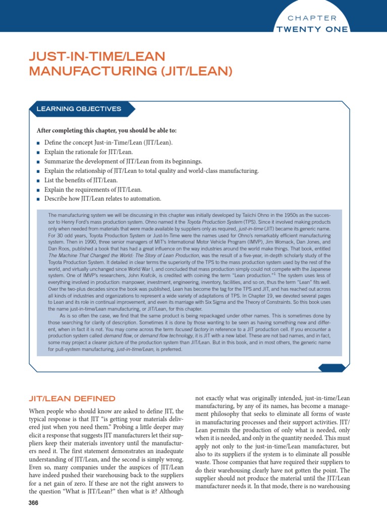 JIT Lean | PDF | Lean Manufacturing | Inventory