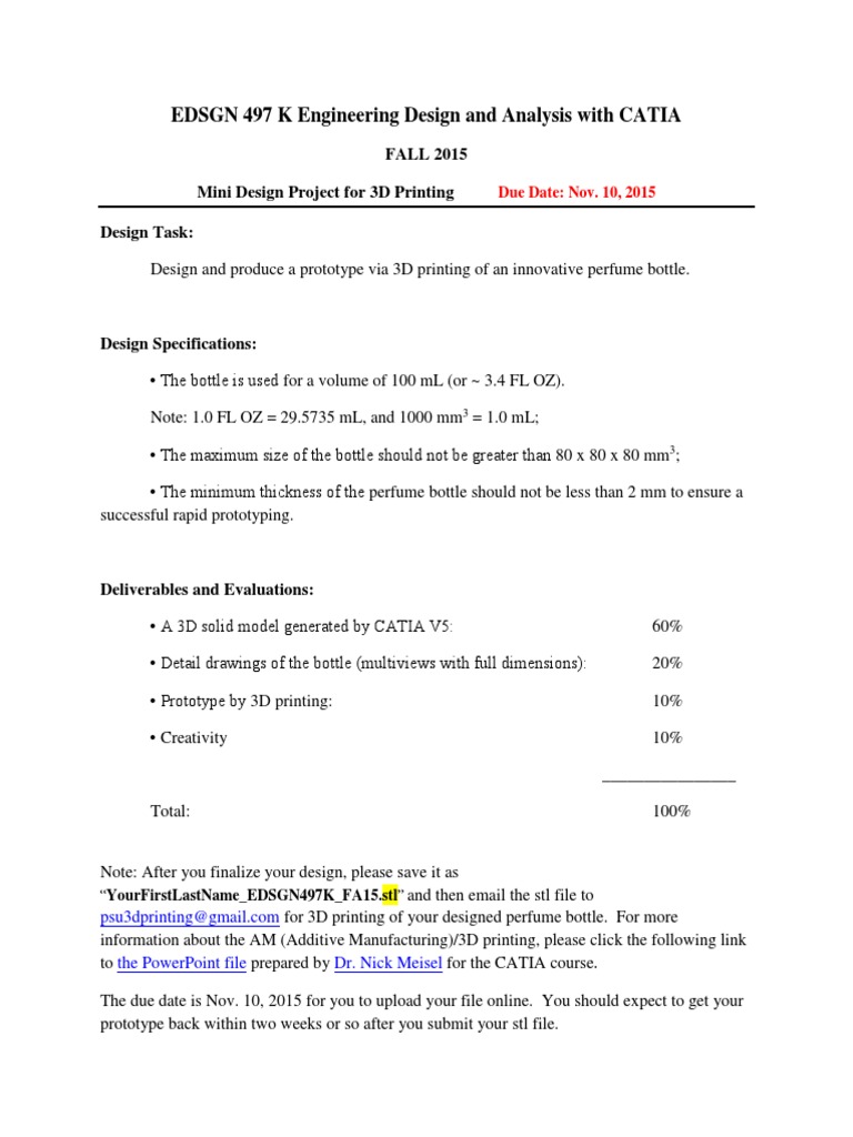 Mini Design Project Fa15 | PDF